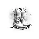 cowboy boots with dirt bike helmet tattoo design idea