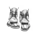 cowboy boots with dirt bike helmet tattoo design idea