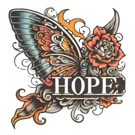 hope : hold on pain ends tattoo design idea