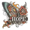 hope : hold on pain ends tattoo design idea