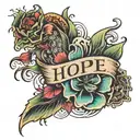 hope : hold on pain ends tattoo design idea