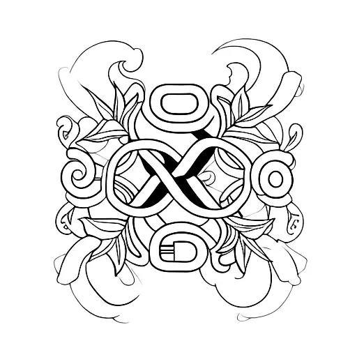 Letter A with Infinity tattoo design idea