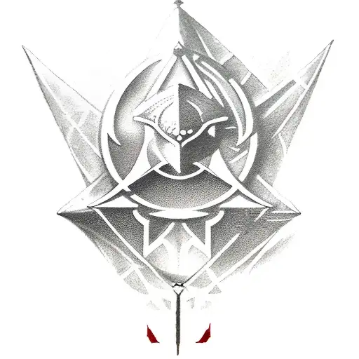 assassin's creed logo with a rose behind it tattoo design idea
