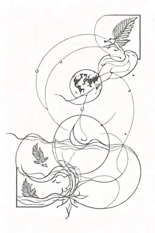 earth, water, freedom, wind, life, joy tattoo design idea