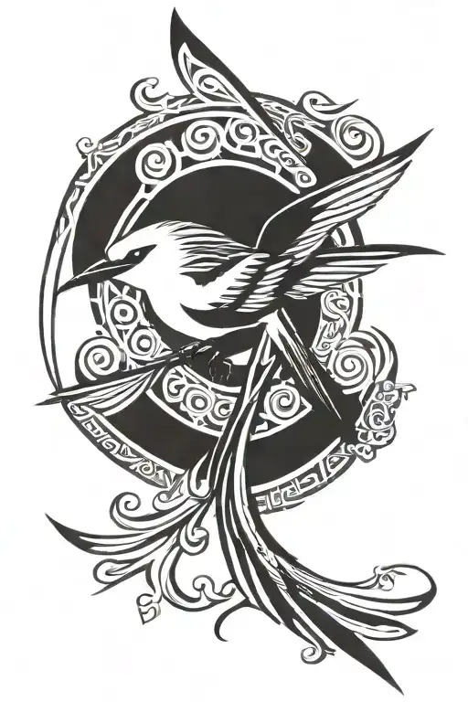 scissor tail flycatcher tattoo design idea