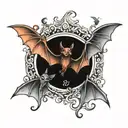 3 bats flying tattoo design idea