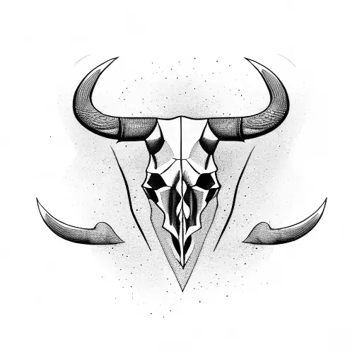 bull skull tattoo - Stock Illustration [42182501] - PIXTA