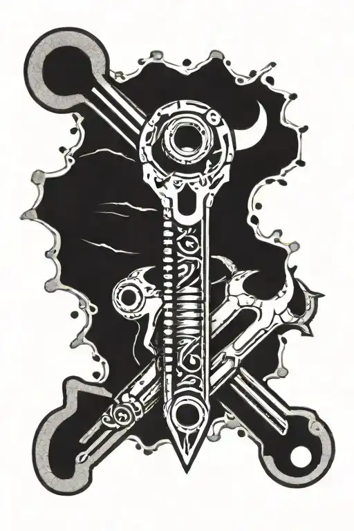mechanics wrench tattoo design idea
