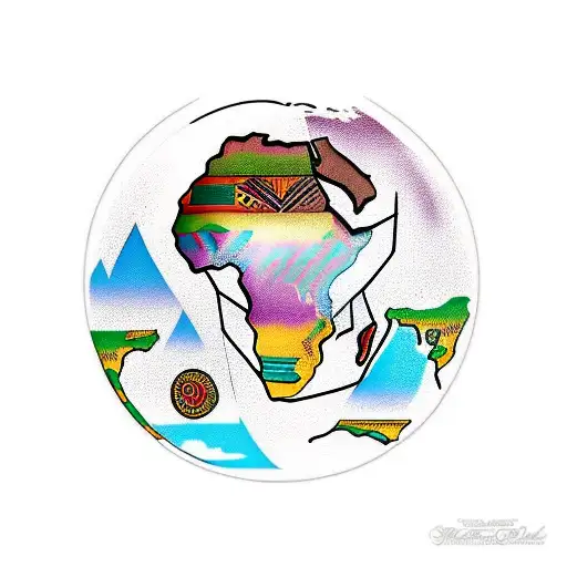 Africa continent filled with african tribal designs tattoo design idea