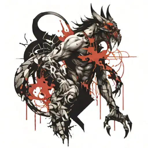 Belial in full height tattoo design idea