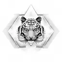 Tiger butterfly wolf tattoo design idea