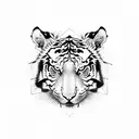 Tiger butterfly wolf tattoo design idea