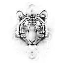 Tiger butterfly wolf tattoo design idea