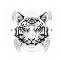 Tiger butterfly wolf tattoo design idea