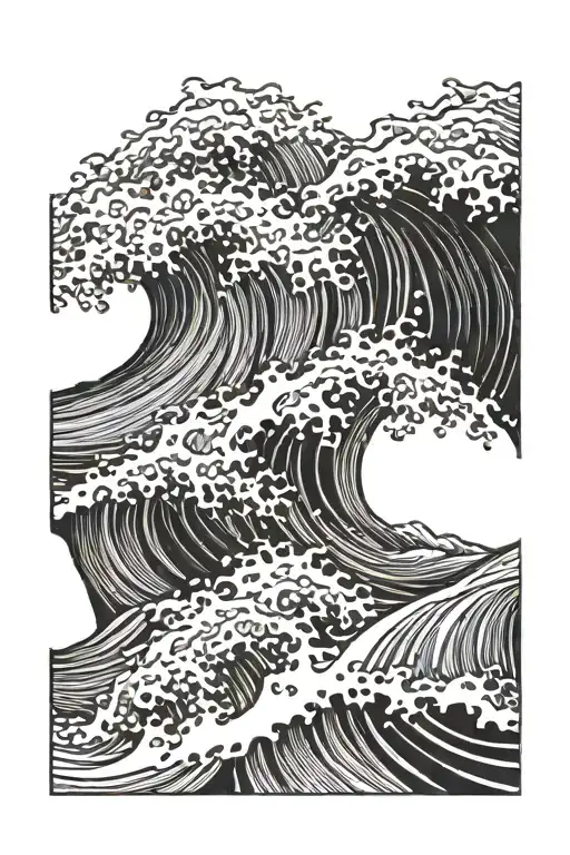barrelling wave crashing tattoo design idea