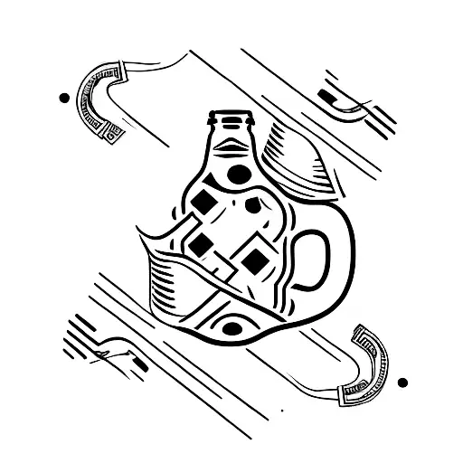 beer bottle tattoo design idea