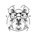 A mini tattoo of a capybara wearing geek glasses and a pocket protector tattoo design idea