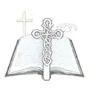 cross with holy trinity mixed together and the psalms 23 bible passage  tattoo design idea