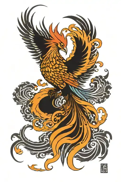 Phoenix rising tattoo design idea