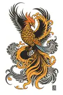Phoenix rising tattoo design idea