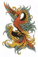 Phoenix rising tattoo design idea