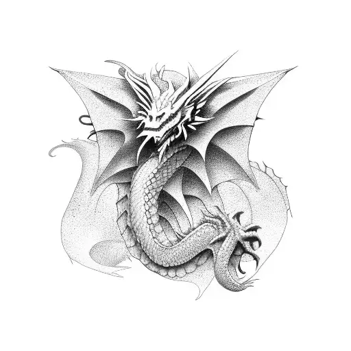 simple dragon tattoo design idea