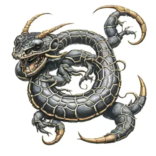 scorpion kill snake   tattoo design idea