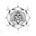 valknut symbol with forest background tattoo design idea