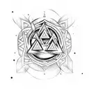 valknut symbol with forest background tattoo design idea