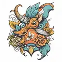 funny animal hard tattoo design idea