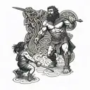 david vs goliath tattoo design idea