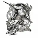 david vs goliath tattoo design idea