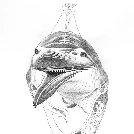 whale, raven and wolf tattoo design idea