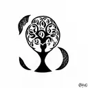 hourglass with tree of life tattoo design idea