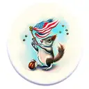 squirrel with acorn in a bag tattoo design idea