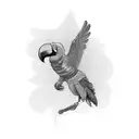 flying toucan tattoo with colourful long nose tattoo design idea