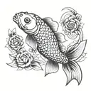 koi fish geometric design incorporating tattoo design idea