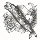 koi fish geometric design incorporating tattoo design idea