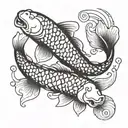 koi fish geometric design incorporating tattoo design idea
