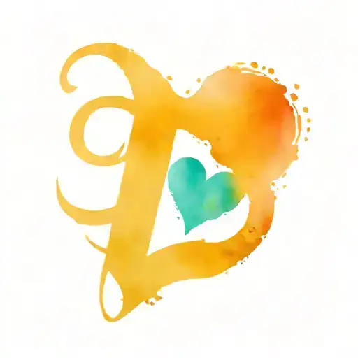 initials G & G with a heart tattoo design idea