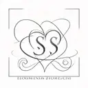 initials S with a heart tattoo design idea