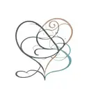 initials S with a heart tattoo design idea