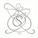 initials S with a heart tattoo design idea