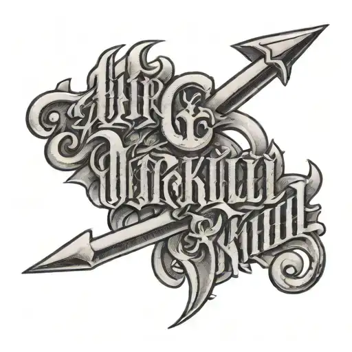 inscription in army font ULTRAKILL tattoo design idea