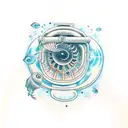 submarine nautilus under water tattoo design idea
