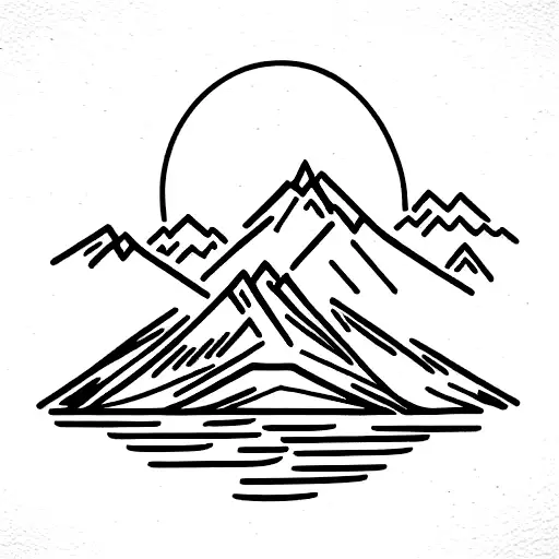 basketball basket mountains nature tattoo design idea