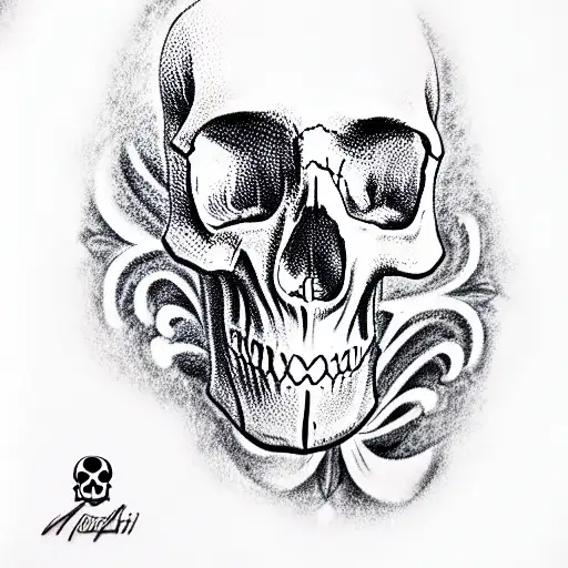 Skull tattoo design idea