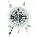 One arrow with in center, half of a clock and half of a compass tattoo design idea