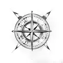 Arrow with in center, half of a clock and half of a compass tattoo design idea