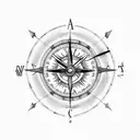Arrow with in center, half of a clock and half of a compass tattoo design idea